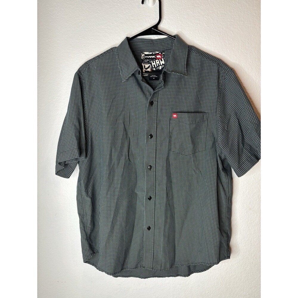 Tony Hawk Mens Shirt Medium Buttons Up Skateboard Grey/Black/White